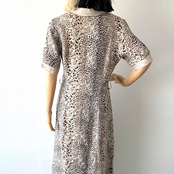 Animal Print Dress Cheetah Print Dress Leopard Print Dress Safari Dress Linen S - Picture 9 of 10